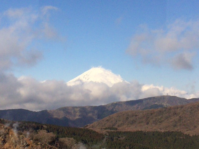富士山がロープウェイから見える